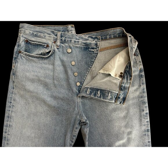 AGOLDE Criss Cross Straight Jeans Size 31 NWOT High Rise Vintage Denim Look - Picture 11 of 12